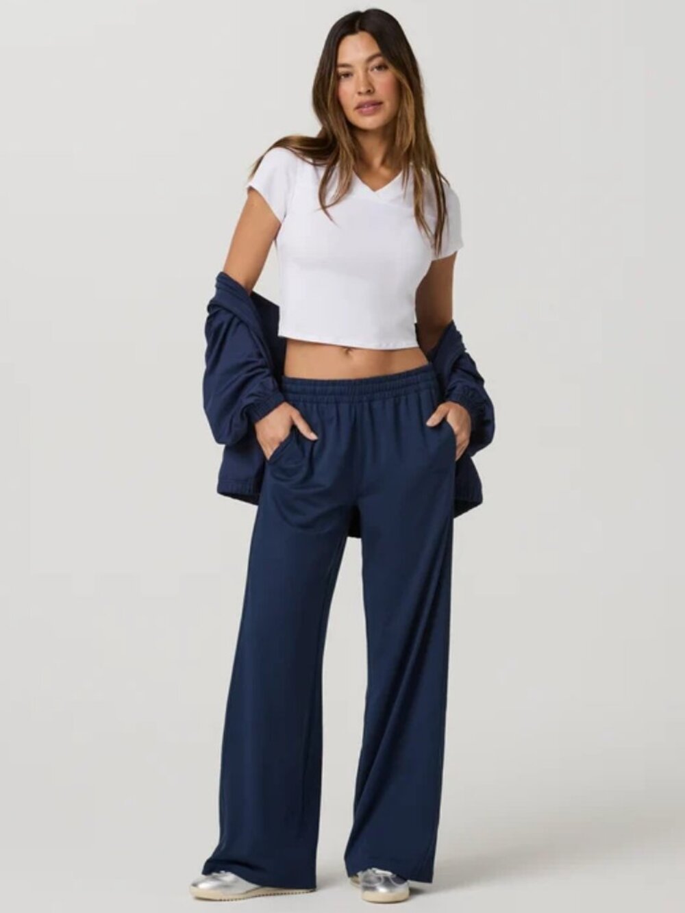 Vuori Wide Leg Sunday Track Pants Large Blue Coast Comfy Lounge Soft Active